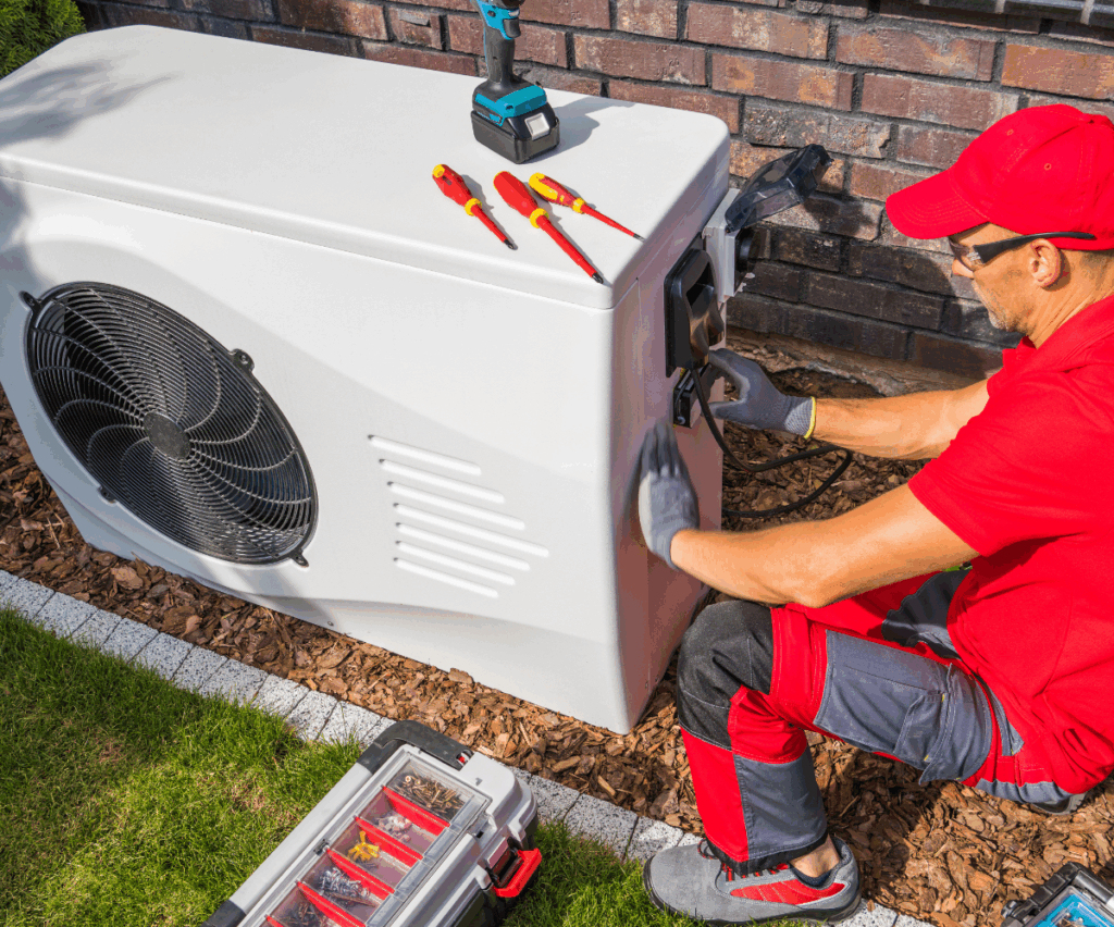 hvac technician servicing unit